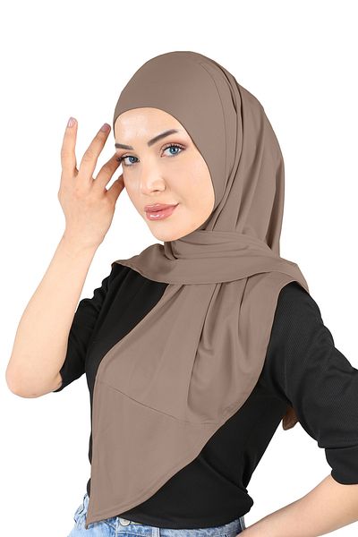 Ecardin Φουλάρια Dark Mink Micro Fabric Scarfs Hijab Turban - St 208