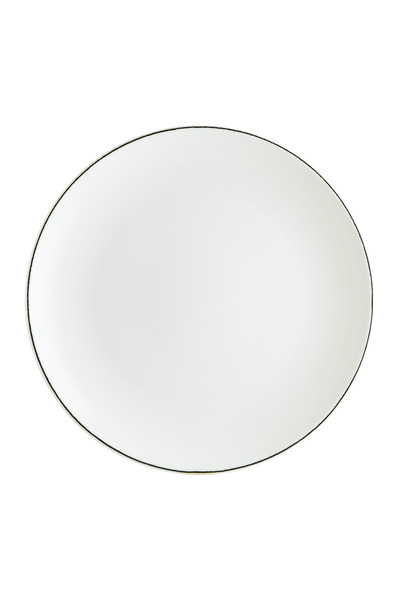 Bonna Retro Gourmet 12 Adet 17 Cm Siyah Kenar Çizgili Porselen Düz Tabak