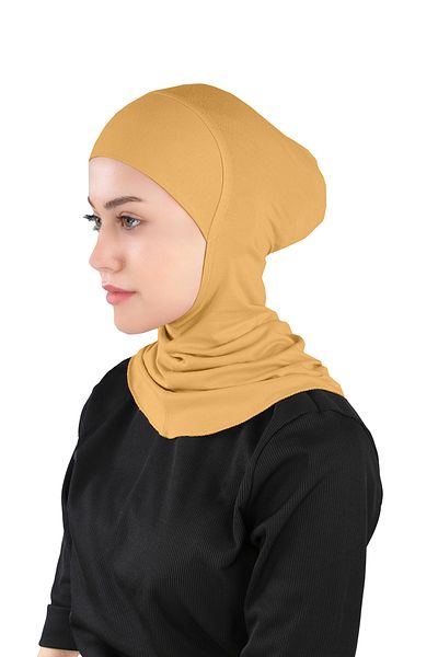 Ecardin Boneta de atlet flexibilă gata făcută cu gât Hijab mare - St 224 Muștar