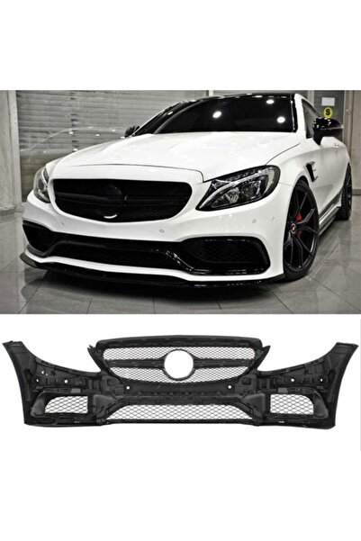 Karva Çmk Mercedes W205 2014-2018 C63 Ön Tampon & Panjur Seti (SİYAH TRİMLER)
