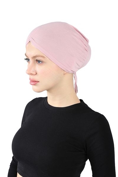 Ecardin Comfortable Powder Color Pleated Snap Bonnet - St 256