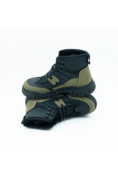 Elevold Ανδρικές μπότες Army Style με κρυφό τακούνι αύξησης ύψους +7 cm