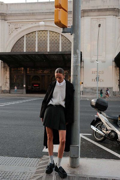mathilda store Anthracite Private Edition Belted Mini Skirt