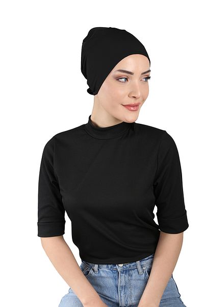Ecardin Sandy Fabric Black Sports Breathable Fit Bonnet - St 210