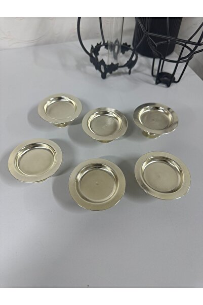 MAHUR HOME Paslanmaz Çelik Lüx Kahve Yanı Silver Lokumluk 6lı