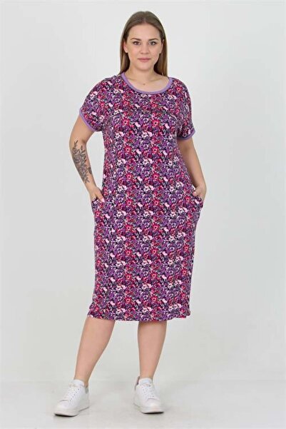 Dipmoda Дамска велосипедна рокля с флорални мотиви, големи размери DPAYSL33