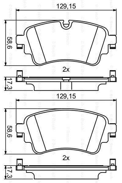 Bosch Disc Pad for Vw Touareg, Audi A4, Q7 - Back Design