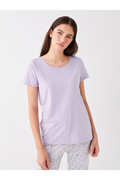 LC Waikiki Γυναικείες πιτζάμες με μακρυμάνικο στάμπα με λαιμόκοψη LCW