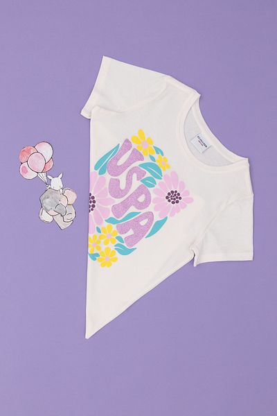 U.S. Polo Assn. Екрю тениска с кръгло деколте за момиче 50283263-VR019