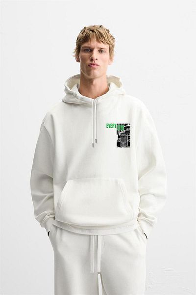 king brich Суичър с качулка и принт Everything Oversize