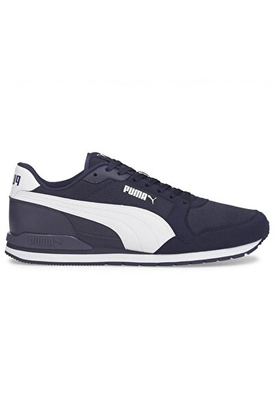 Puma 384640 02 ST Runnerv3 Mesh Lacivert-Beyaz Kadın Spor Ayakkab