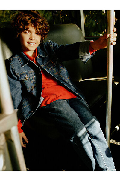 LC Waikiki Jachetă de blugi Indigo, preferata de școală, confecționată din ma...