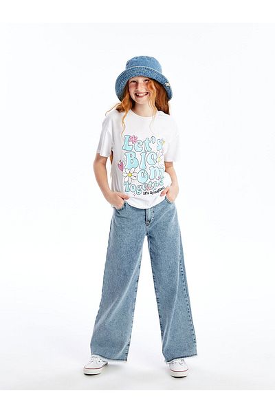 LC Waikiki Pantaloni de jeans pentru fete Wideleg