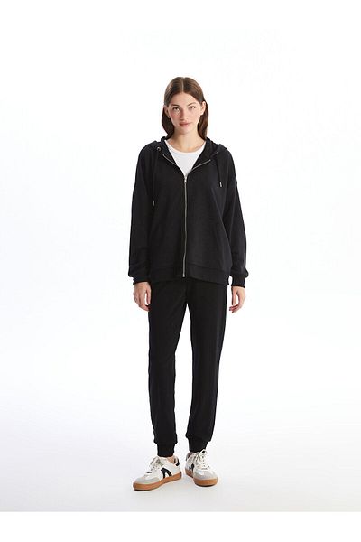 LC Waikiki Γυναικεία φούτερ με φερμουάρ LW - Hooded Plain Oversize