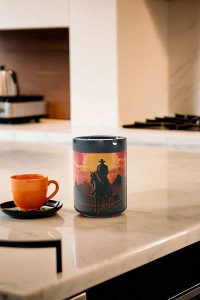 Arma House Western Cowboy Themed Black Metal Ashtray & Panties