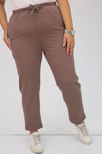 Eslina 49511 Plus Size Mink Skinny Leg Sweatpants - Ελαστική με δύο κλωστές