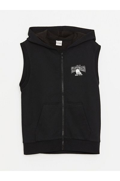LC Waikiki Lcwk Hooded Printed Boy's Zippered Vest