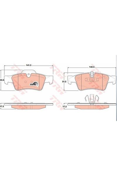 TRW Mercedes ml 164 - Disc Pad Back Case