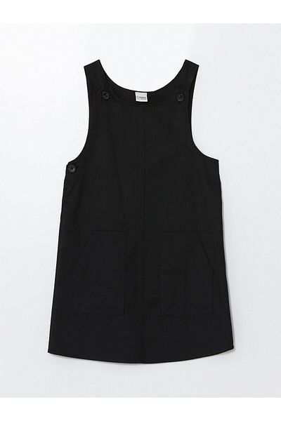 LC Waikiki LCW Kids New Black Crew Gât Rochie de bază Salopet pentru fete