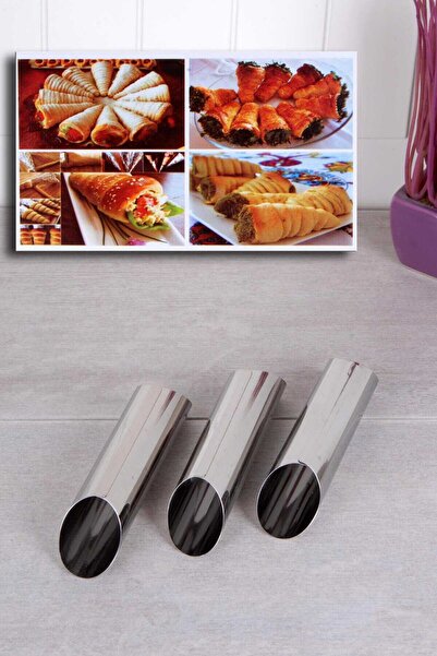 EkoAlışverişDünyam 3 قطع من الفولاذ كورنيو / قالب عجين كورنيو