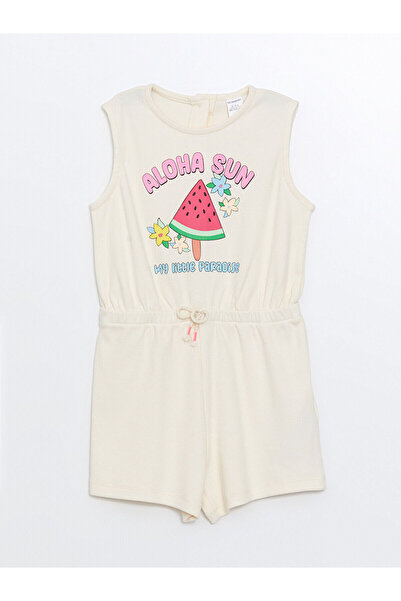 LC Waikiki Crew Neck Sleeveless Printed Baby Girl Jumpsuit