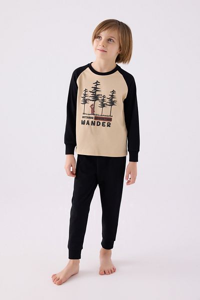 ROLY POLY Σετ μακρυμάνικη πιτζάμες 3450 Beige Boy