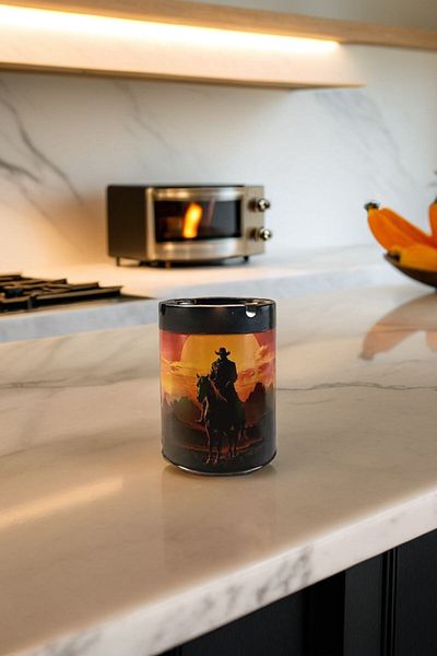 Arma House Western Cowboy Themed Black Metal Ashtray & Panties