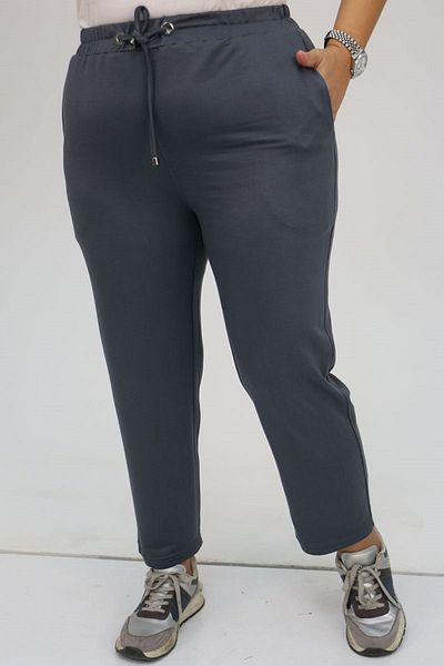 Eslina 49511 Pantaloni de sport cu două fire elastice de mărime mare - antracit