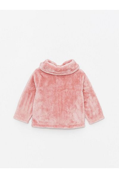LC Waikiki Lcwk Baby Collar Long Sleeve Baby Girl Plush Cardigan
