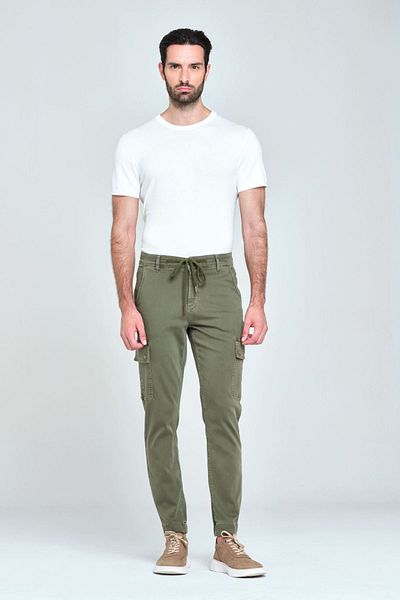 Pantamo Jeans Ανδρικό τζιν παντελόνι Olive Night Jogger