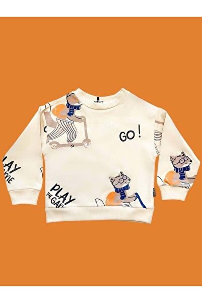 Zekids Момчешко суитшърт с надпис Go!