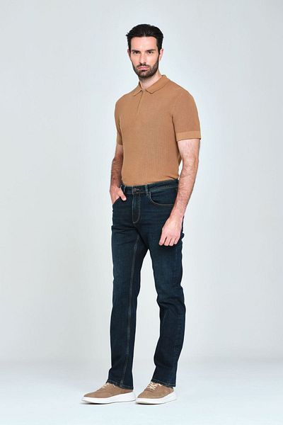 Pantamo Jeans Мъжки дънки с тъмносини прави кройки