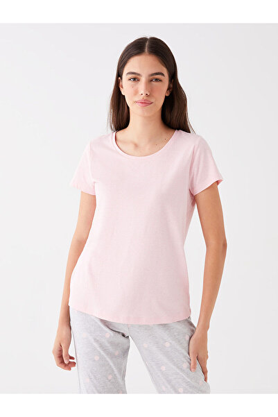 LC Waikiki Γυναικείες πιτζάμες με μακρυμάνικο στάμπα με λαιμόκοψη LCW