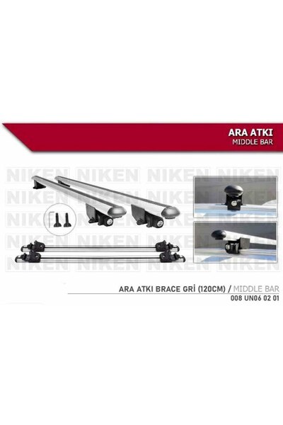 Karva Araç Üstü Ara Atkı Tavan Barı Bagaj Brace Gri 120 Cm