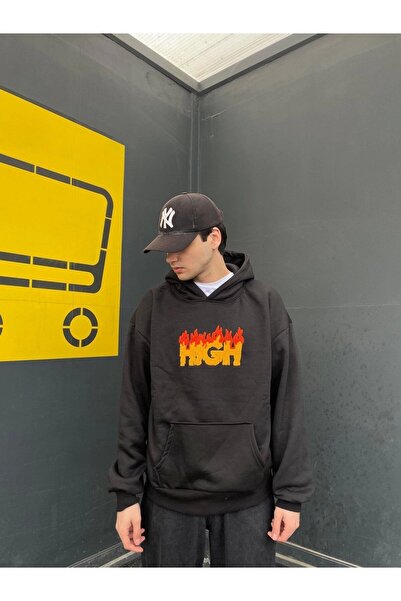 Violon crna dukserica High Fire PRINTED Hoodie