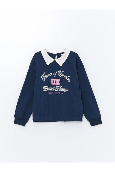 LC Waikiki Lw - Polo Collar Printed Short Sleeve Girl's T-Shirt