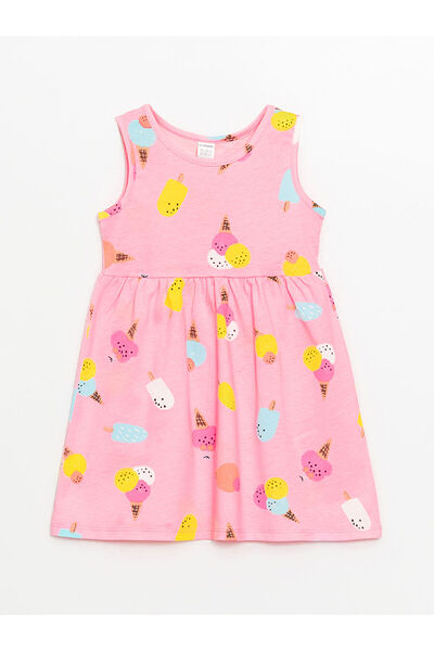 LC Waikiki Nevavm Oval Collar Printed Baby Girl Dress with a Difference