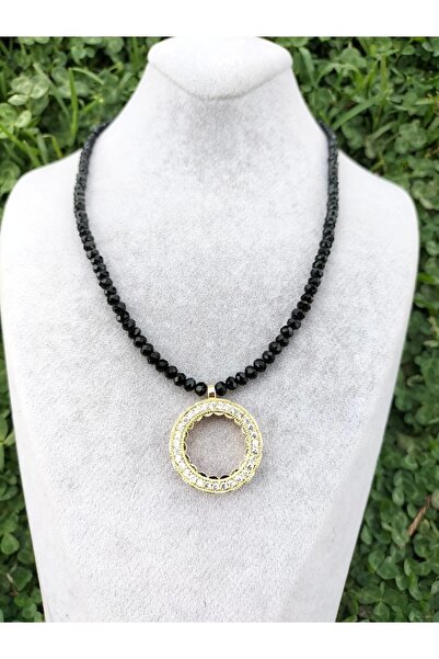 Tralles Takı Çeyrek Altın Takmaya Uygun Çerçeveli Kristal Kolye