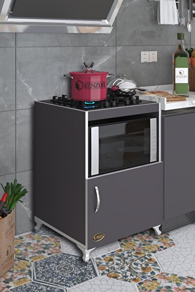 Kenzlife Ocak Dolabı Doğangün Gri 85*60*56 Hazır Mutfak Ankastre Gömme Ocak İçin Arkalıksız