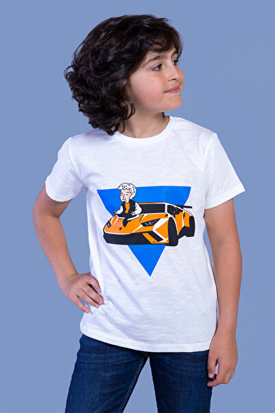 Toontoy Тениска с щампа на кола за момче