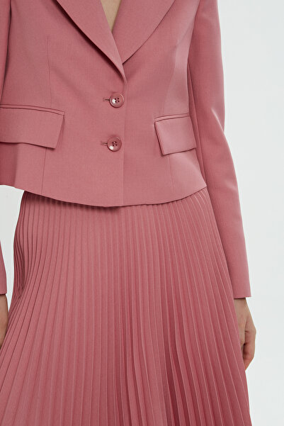 GİZİA Pileli Etekli Pembe Takım