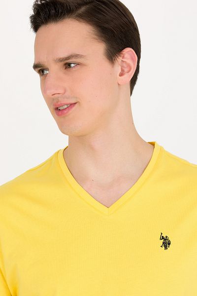 U.S. Polo Assn. Men's Dark Yellow Basic V Neck T-Shirt 50263203 -Vr094