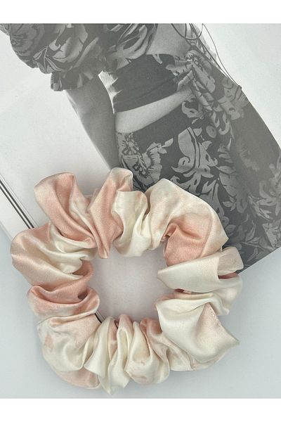 ICON SILK Scrunchie din mătase 100% pură (roz marmură)