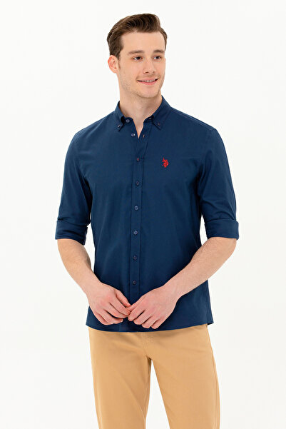 U.S. Polo Assn. Navy Blue Long Sleeve Men's Shirt - 50263049 -vr033