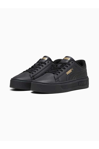 Puma 390758 07 Smash Platform Black-Gold Women's Sports Shoes