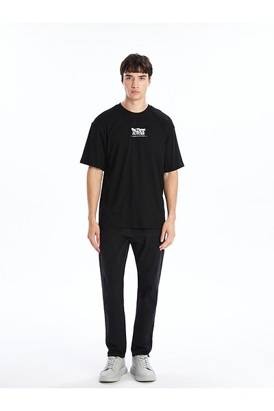 LC Waikiki Ανδρικό μπλουζάκι LW - Crew Neck με κοντό μανίκι με στάμπα χτενισμένο βαμβακερό