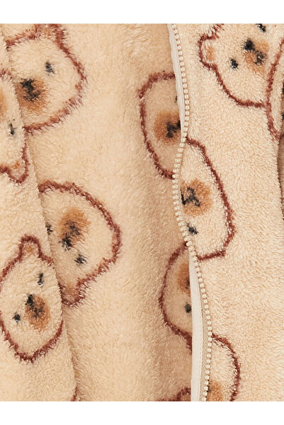 LC Waikiki Chlapecký plyšový overal Lcw s kapucí (0-12 měsíců s botičkami, 12 měsíců bez botiček)