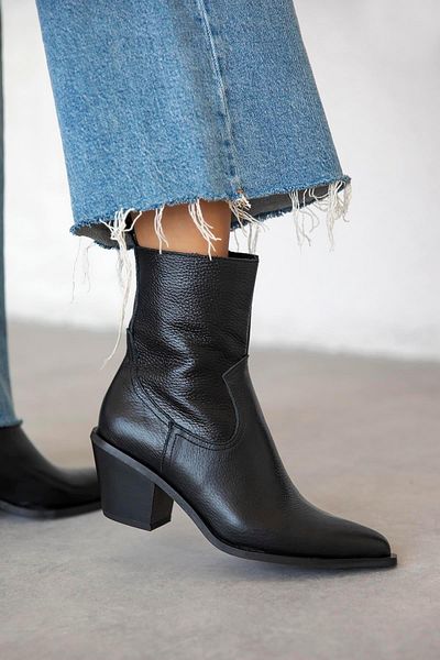 STRASWANS Cameron Women's Genuine Leather Heeled Boots Black