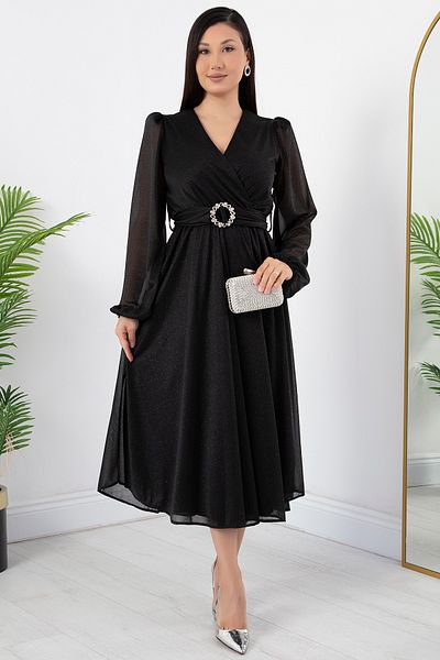 PULLIMM Rochie din tul cu sclipici cu guler Kruze GRS3590
