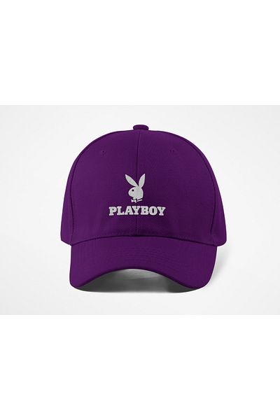 QUATEX Pălărie Brodată Playboy – Model Unisex Gabardină Mov 100% Bumbac